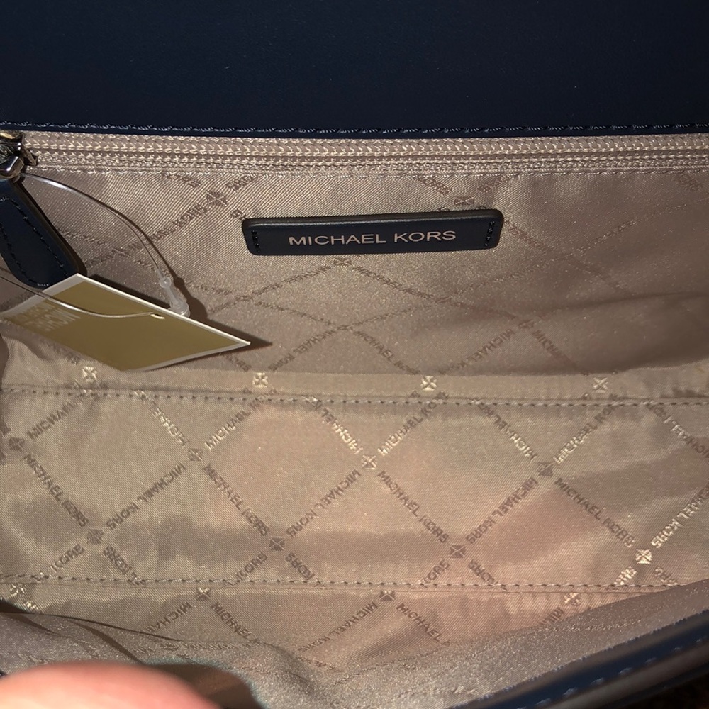 NWT-Michael Kors-Whitney-Medium Sequined Fruit🍒Print🍋Shoulder Bag-Navy-$628 - Picture 13 of 16